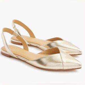 J. crew Factory Metallic Slingback Flats